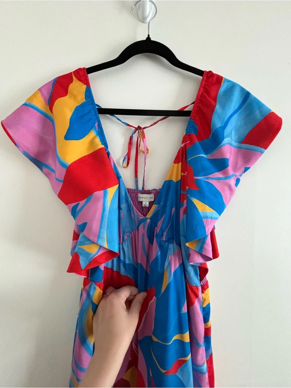 Adelyn Rae Vibrant Multicolor Floral Ruffle Dress - Picture 4 of 6